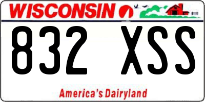 WI license plate 832XSS