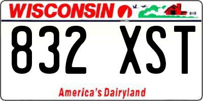 WI license plate 832XST