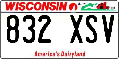 WI license plate 832XSV