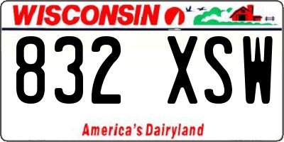 WI license plate 832XSW