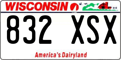 WI license plate 832XSX