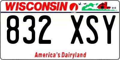 WI license plate 832XSY