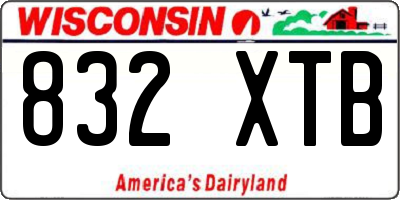 WI license plate 832XTB
