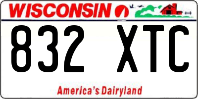 WI license plate 832XTC