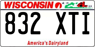 WI license plate 832XTI