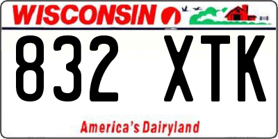 WI license plate 832XTK