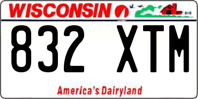WI license plate 832XTM