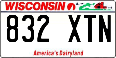 WI license plate 832XTN