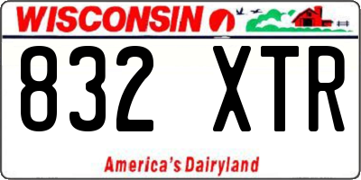 WI license plate 832XTR