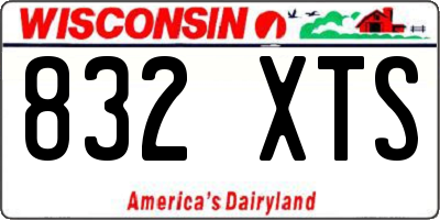 WI license plate 832XTS