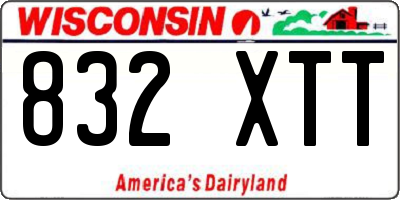 WI license plate 832XTT
