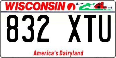 WI license plate 832XTU