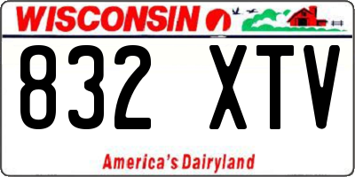 WI license plate 832XTV