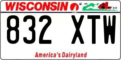 WI license plate 832XTW
