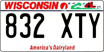 WI license plate 832XTY