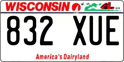 WI license plate 832XUE