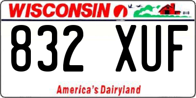 WI license plate 832XUF