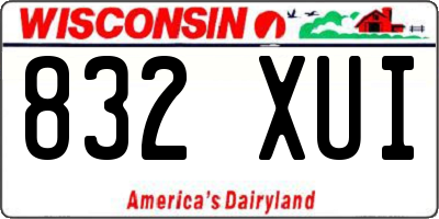 WI license plate 832XUI