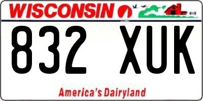 WI license plate 832XUK