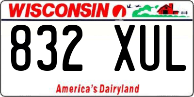 WI license plate 832XUL