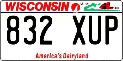 WI license plate 832XUP