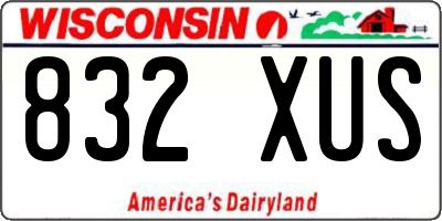 WI license plate 832XUS