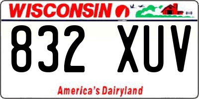 WI license plate 832XUV