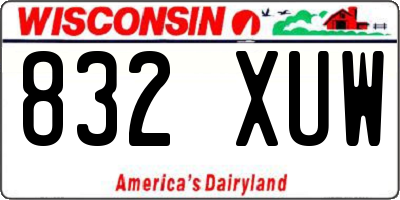 WI license plate 832XUW