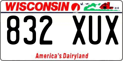 WI license plate 832XUX