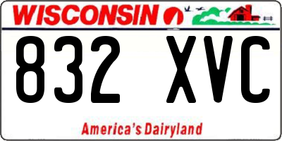 WI license plate 832XVC