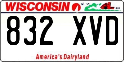 WI license plate 832XVD
