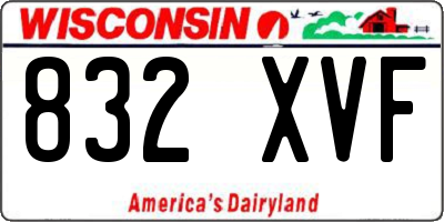 WI license plate 832XVF