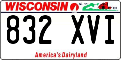 WI license plate 832XVI