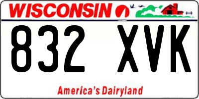 WI license plate 832XVK