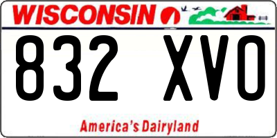 WI license plate 832XVO