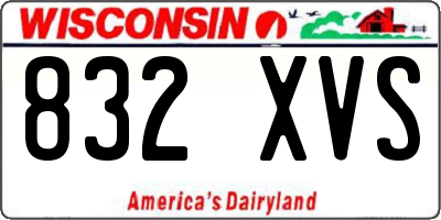 WI license plate 832XVS