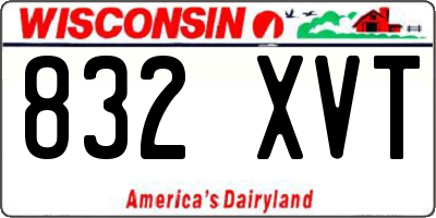 WI license plate 832XVT