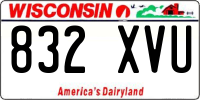WI license plate 832XVU