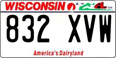 WI license plate 832XVW