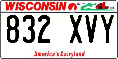 WI license plate 832XVY