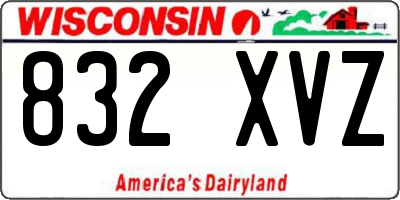 WI license plate 832XVZ
