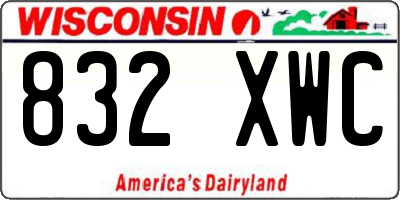 WI license plate 832XWC