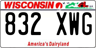 WI license plate 832XWG