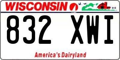 WI license plate 832XWI