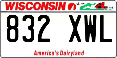 WI license plate 832XWL