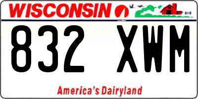 WI license plate 832XWM