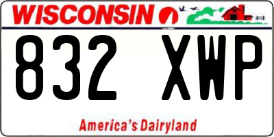 WI license plate 832XWP