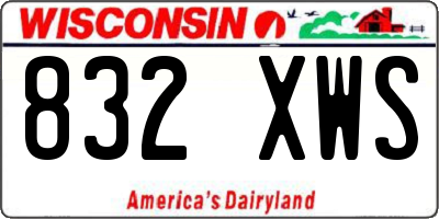 WI license plate 832XWS