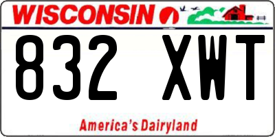 WI license plate 832XWT
