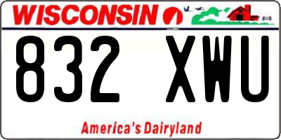 WI license plate 832XWU